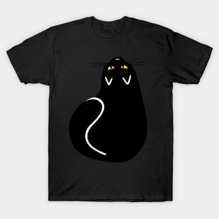 Top View Black Cat T-Shirt